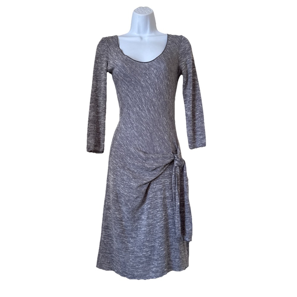 Max Studio Dress Specialty Products Gray Tie Shift Stretch Scoop Neck Size‎ XS